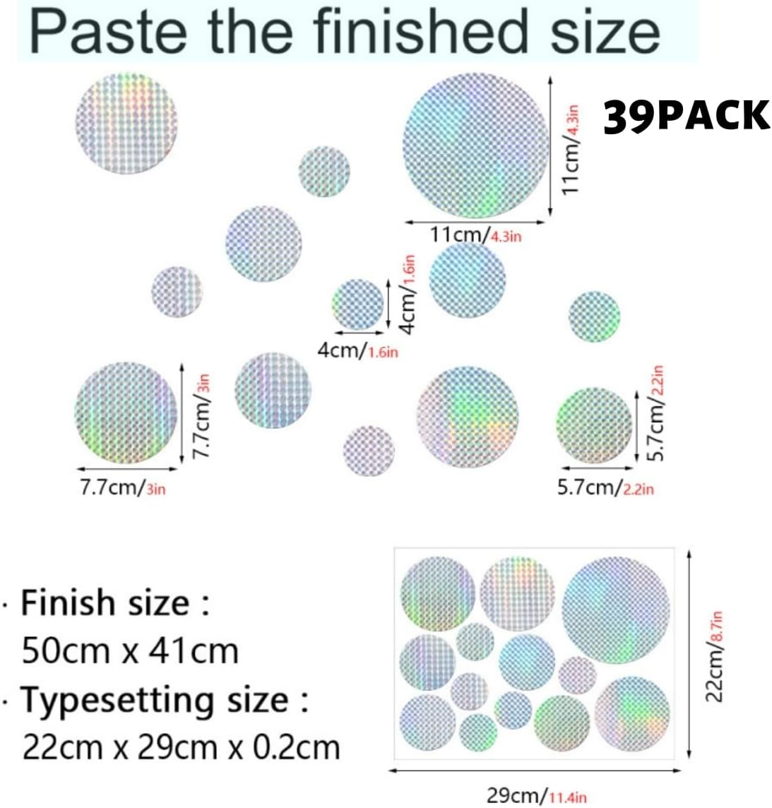 39 Pack Bird Scare Self-Adhesive Deterren Reflective Devices,T for Windows, Balcony, Roof & Garden &ndash; Keep Birds Away with Reflective Strips (Silver) image number 2