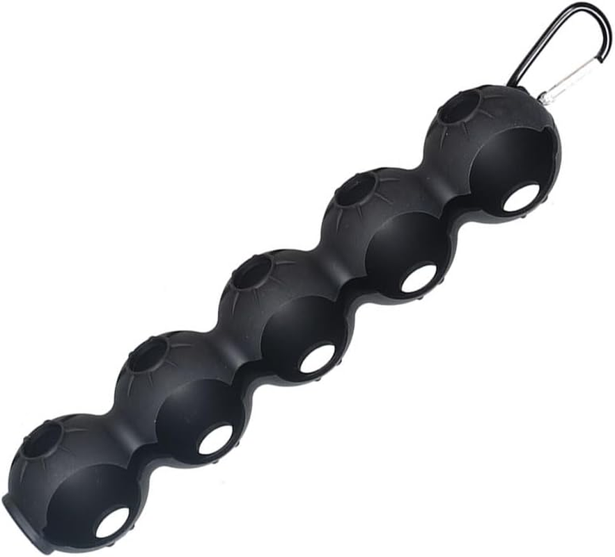 Golf Ball Holder Bag - Portable Pouch Holds 5 Balls, Easy Attachment to Bag Belt, Silicone Sleeve - Outdoor Sport Gifts for Men and Women