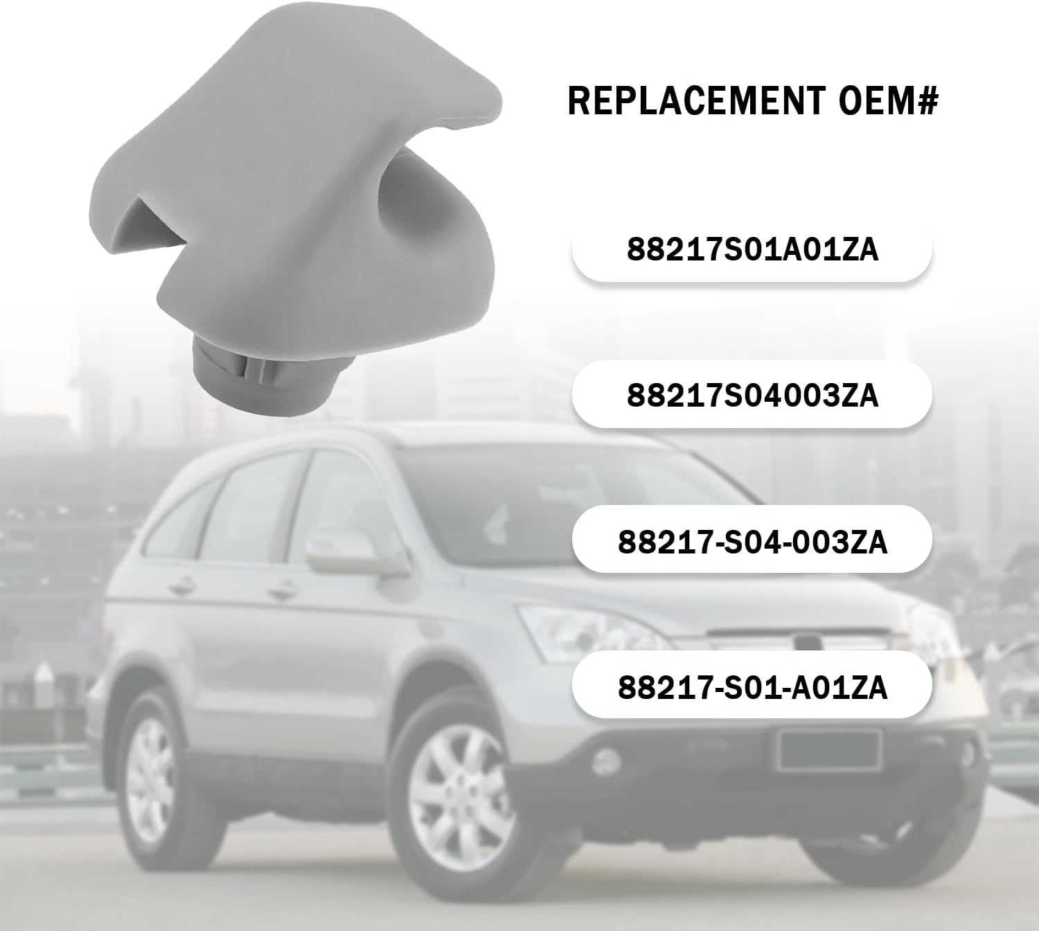 2PCS Sun Visor Clip,Durable Car Visor Clip Hook Replacement Oem#88217S01A01Za,88217S04003Za,Premium Car Visor Accessories Compatible with Honda Civic Accord Odyssey (Gray) image number 4