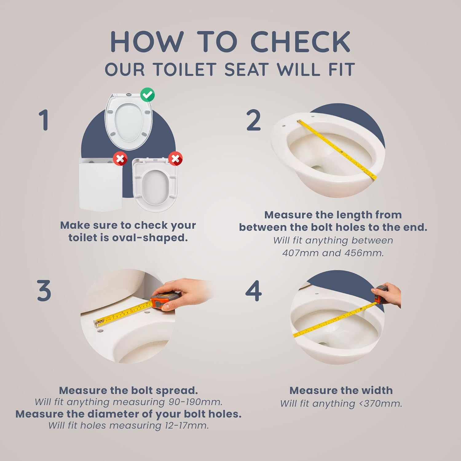 CUQOO Oval Soft Close Toilet Seat - Quick Release Toilet Seat - O Shape Soft Close Toilet Seat White - Slow Close Toilet Seat with Adjustable Hinges (Classic Comfort) image number 3