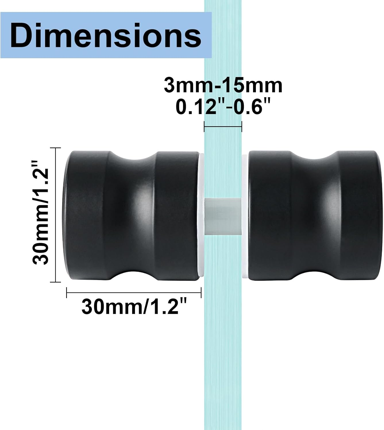 Alise Shower Glass Door Handle,Sliding Shower Doors Knob round Back-To-Back Pull Hardware Replacement Parts,Matte Black Solid SUS304 Stainless Steel Knobs,L5000-B - Gold image number 2