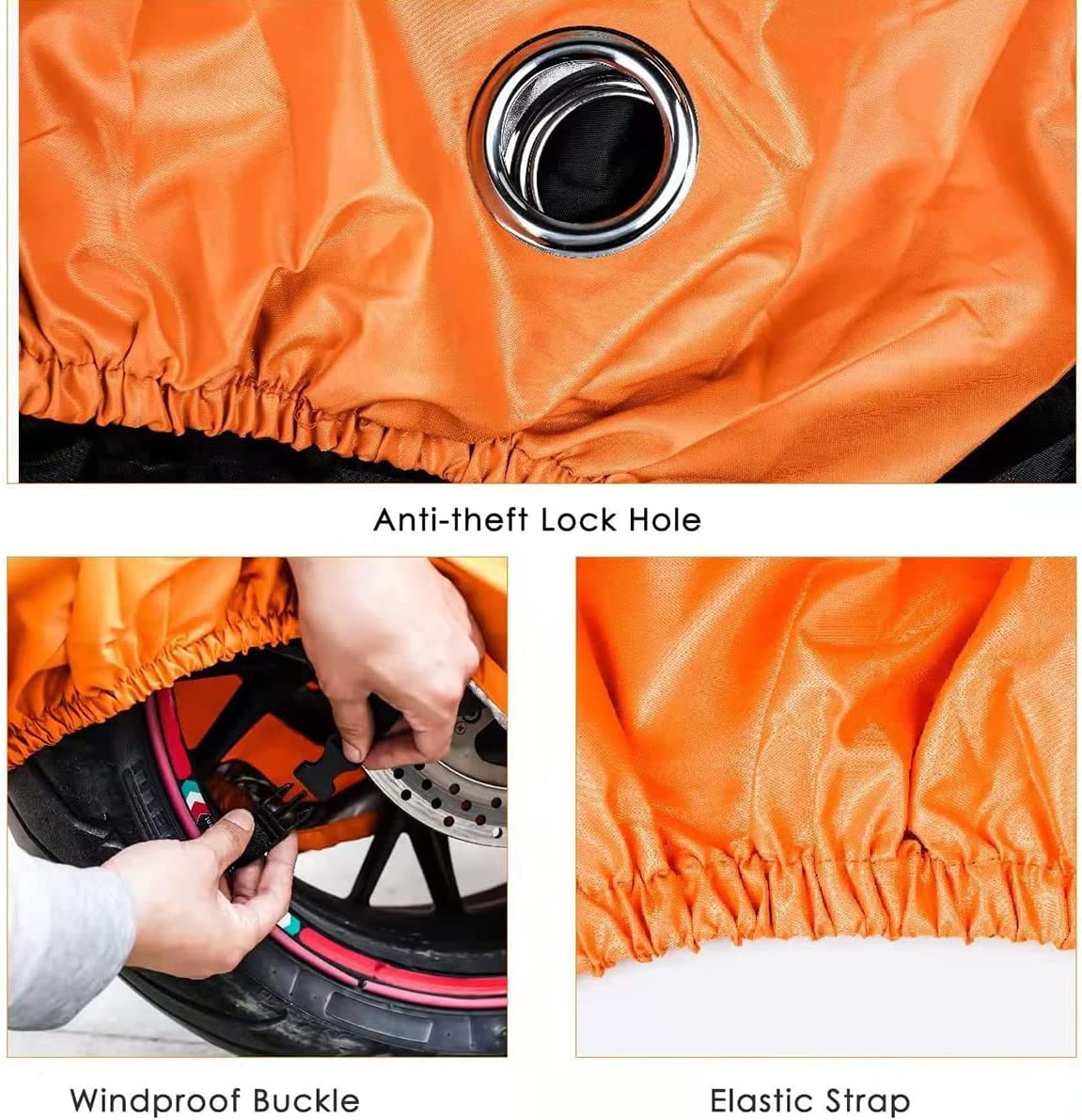 AUTOWT Motorcycle Cover, Xxx-Large Waterproof Motorbike Cover Outdoor Indoor Scooter Shelter Protection with 4 Reflective Strips for Harley Davidson, Honda, Suzuki, Kawasaki, Yamaha (3XL) image number 2