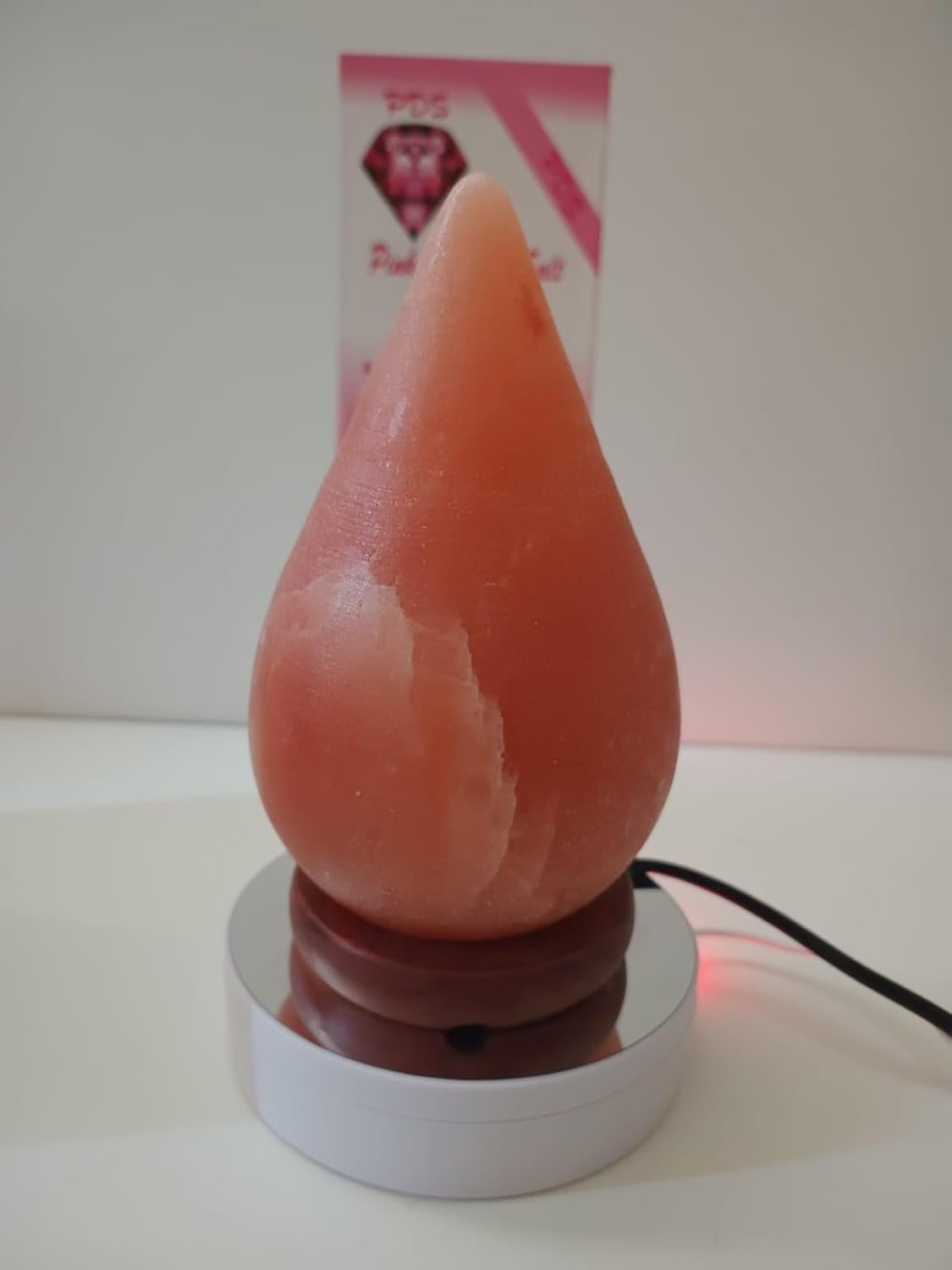 2-3 KG Premium Natural Red Teardrop Salt Lamp 100% Authentic, Handcrafted from the Foothills of the Himalayas Beautifully Hand Craft Teardrop Comes with Complete Electric Fitting image number 4