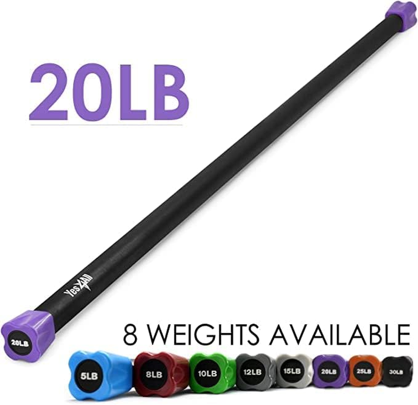 Yes4All Total Body Workout Weighted Bar, Weighted Workout Bar, Body Bar for Exercise, Therapy, Aerobics, Yoga and Strength Training image number 6
