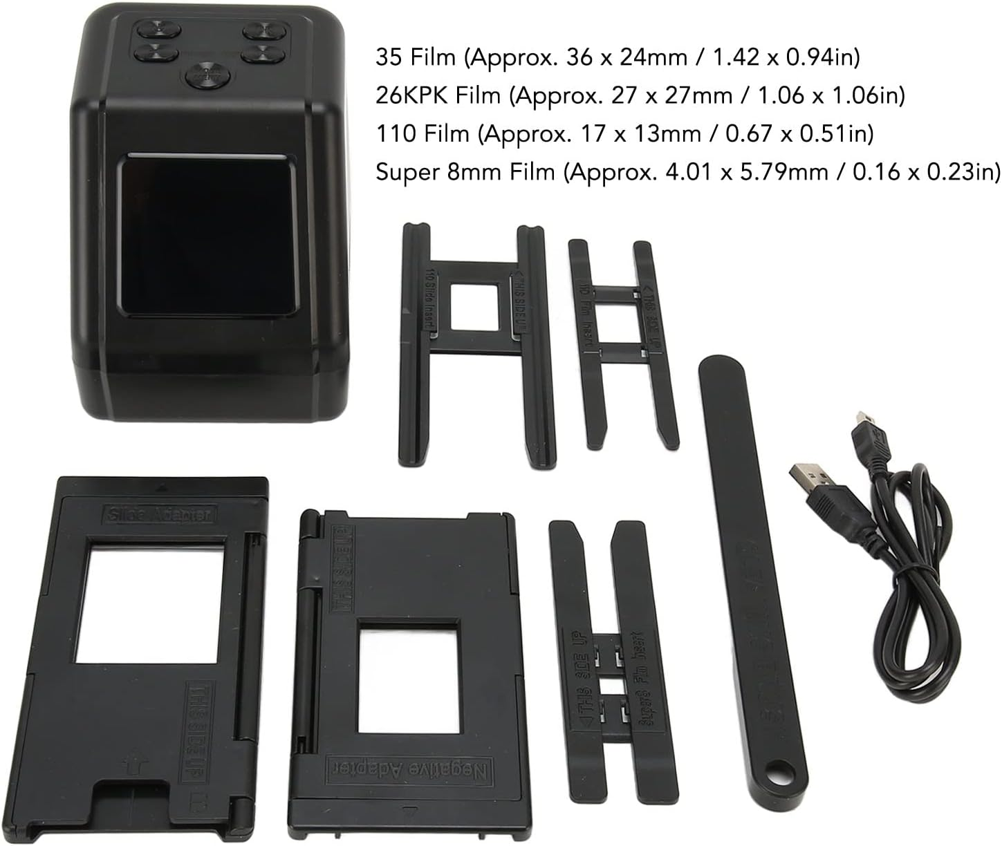 Digital Film Scanner, 12MP Slide Negative Scanner with 2 Inch LCD Screen for Convert 135 126 110 Super 8 Films Slides to Digital JPEG, Photo Scanner for PC Laptop Phone - B image number 3