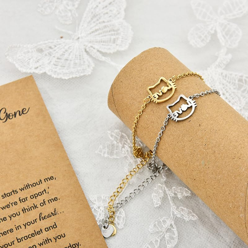 Cat Lady Gifts for Women Girl Cat Lover Gifts Bracelet Cat Mom Christmas Birthday Gift Cat Person People Cat Owner Gift Idea - Cat Dog Bracelet image number 5