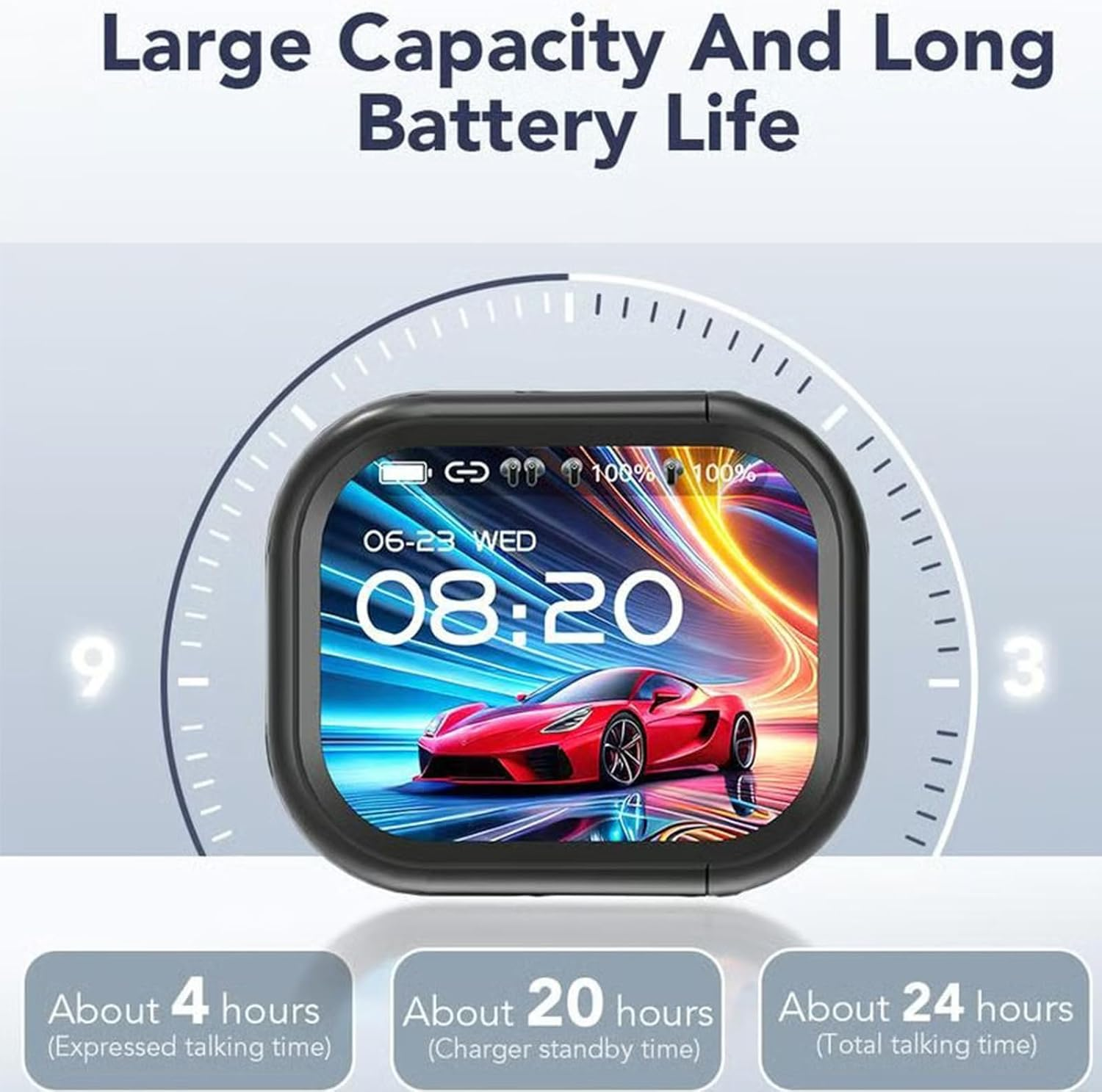 NE20 AI Translator Earbuds V6.0, 140 Languages Two-Way Translation, LCD Touch, HD Stereo, IPX6 Waterproof for Travel/Business (Black) image number 5