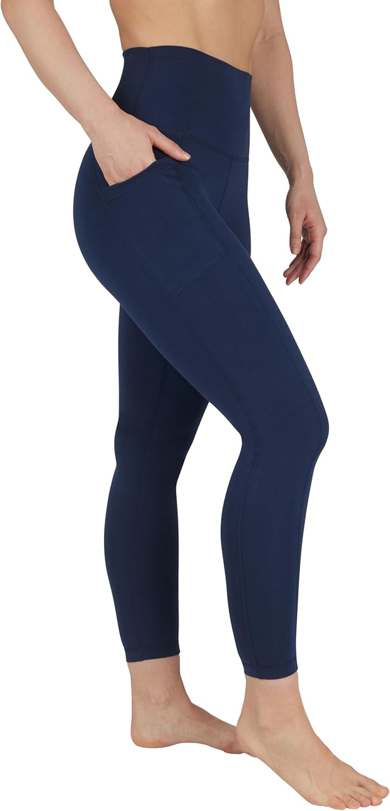 90 Degree by Reflex High Waist Disco Pants - Shiny Hi-Rise Capri Leggings image number 5