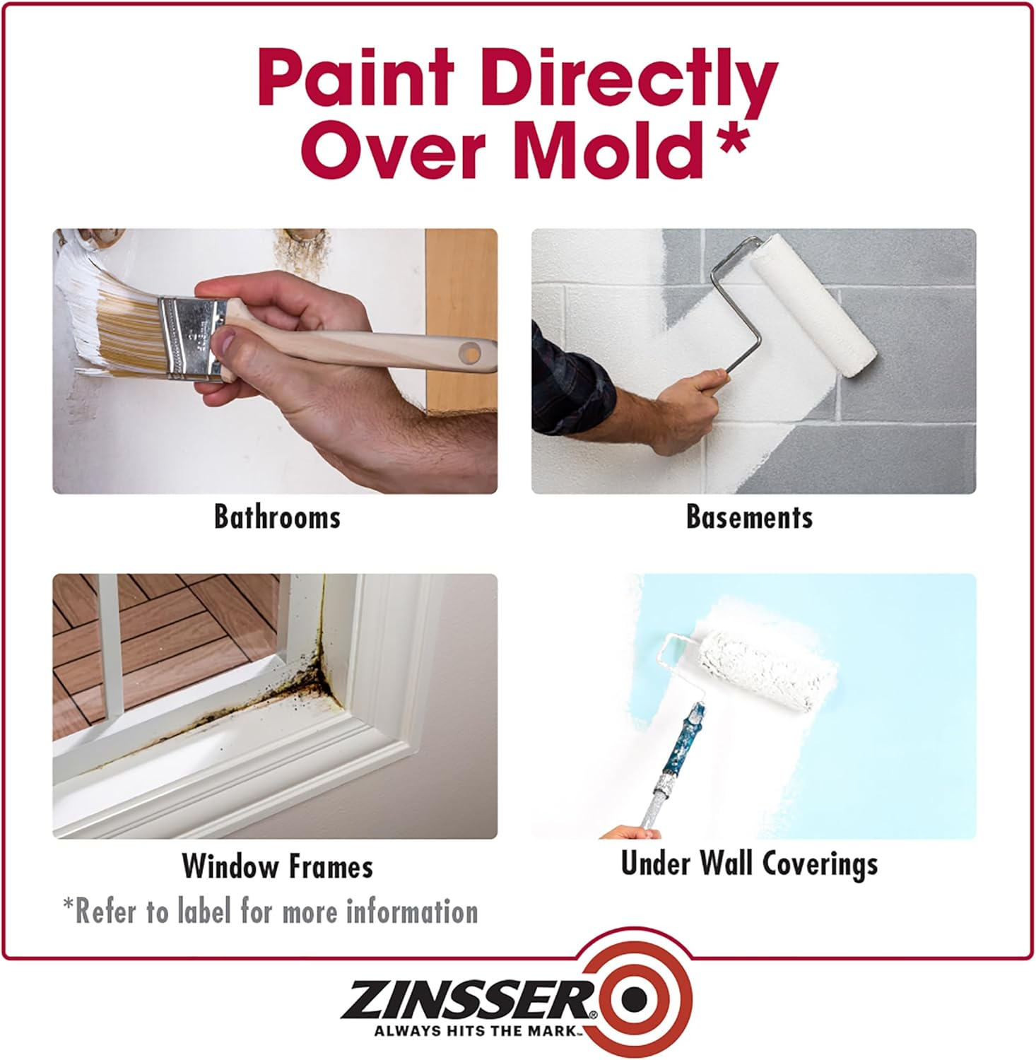 Qt Zinsser 276087 White Zinsser, Mold Killing Primer Water-Based Mold Killing Primer image number 3