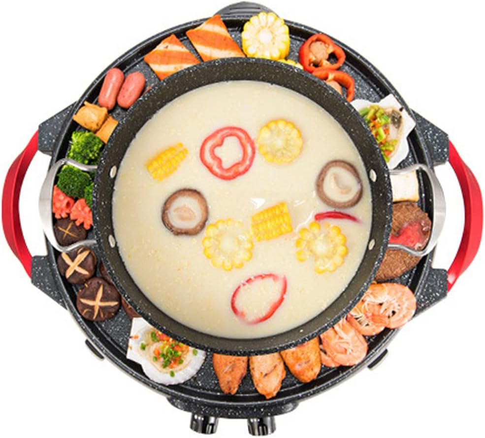 SOGA 2 in 1 Electric Stone Coated Teppanyaki Grill Plate Steamboat Hotpot image number 5