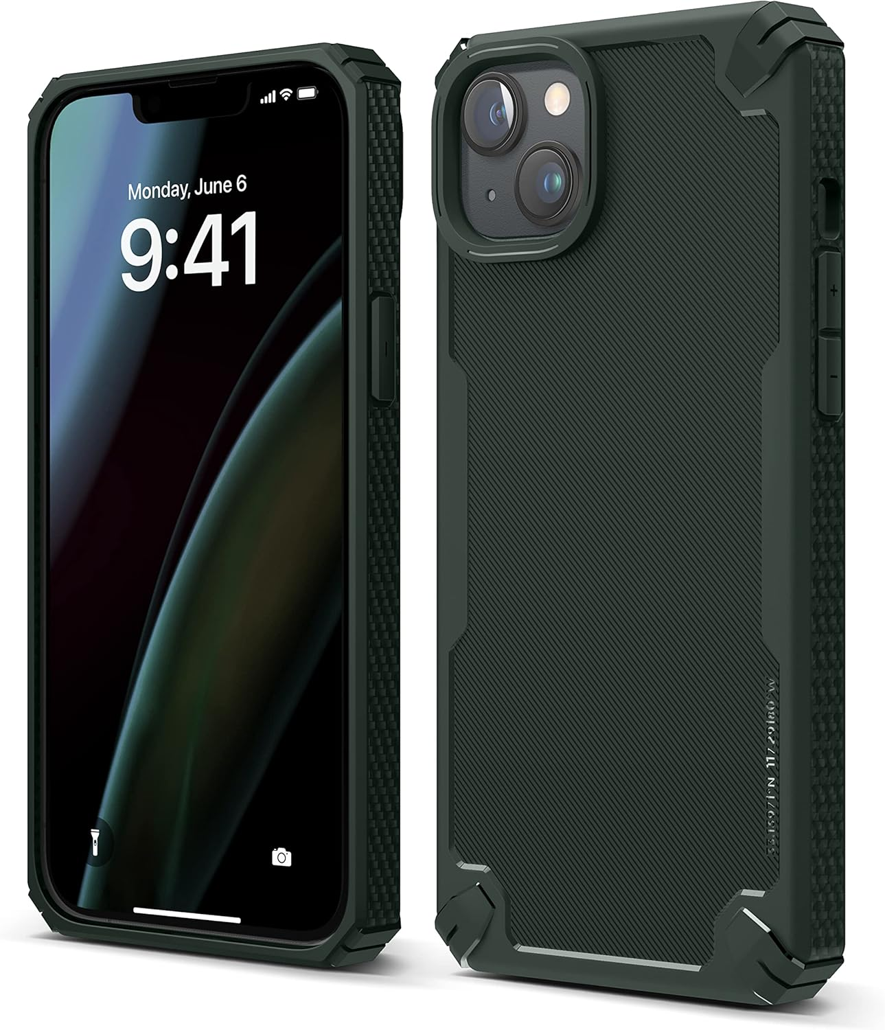Elago Armor Case Compatible with Iphone 14 Pro Max Case (6.7"), US Military Grade Drop Protection, Heavy-Duty Protective Case, Carbon Fiber Texture, Tough Rugged Design,Shockproof Bumper Cover(Black)