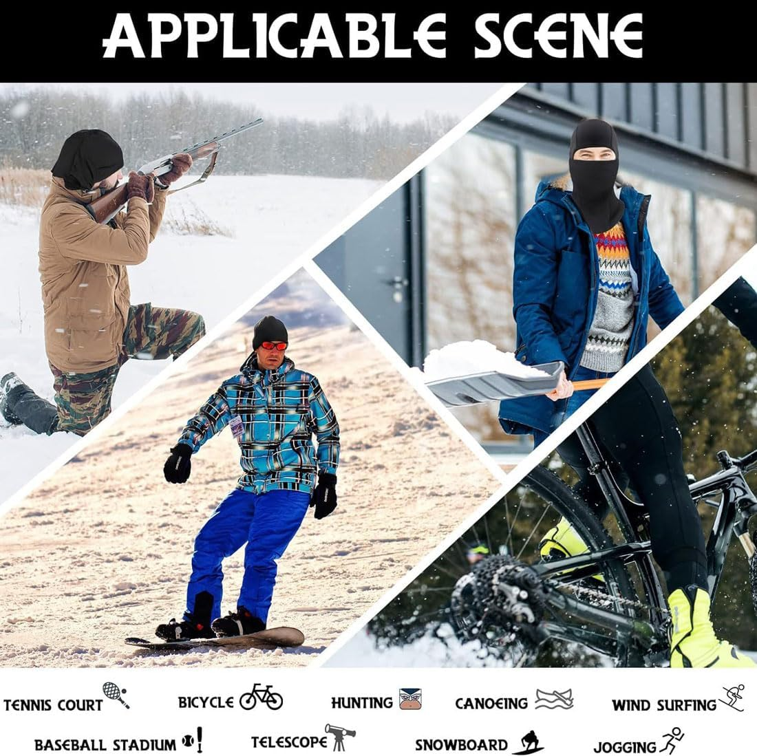 Ski Mask for Men 3 Pack Balaclava Face Mask Women Summer Shiesty Mask Full Head Mask for Motorcycle Helmet Sun UV Protection image number 5