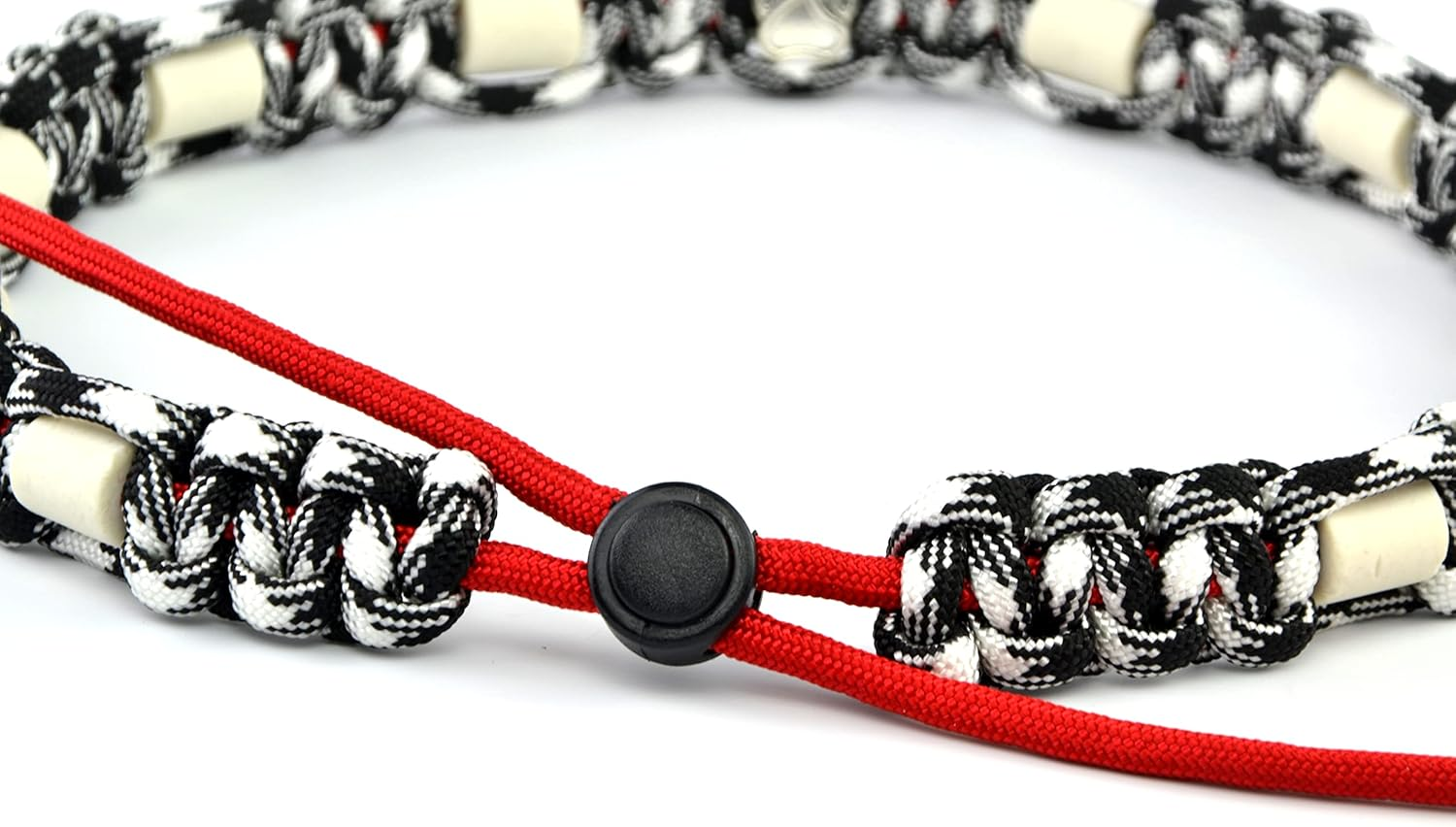 EM Ceramic Collar for Dogs & Cats - Made to Measure EM Band Original US Paracord (41-50 Cm, Black/White) image number 3