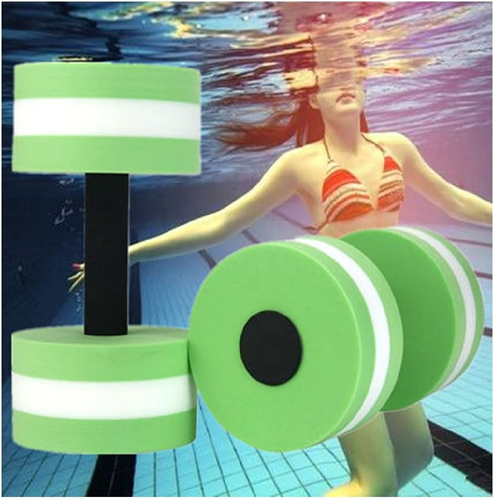 Aquatic Exercise Dumbbells 2PC Foam Dumbbells Aquatic Hand Bars for Pool Fitness, Dumbbell Weight Workouts, Pool Exercise Equipment,Resistance for Water Aerobics Fitness (Green) image number 1