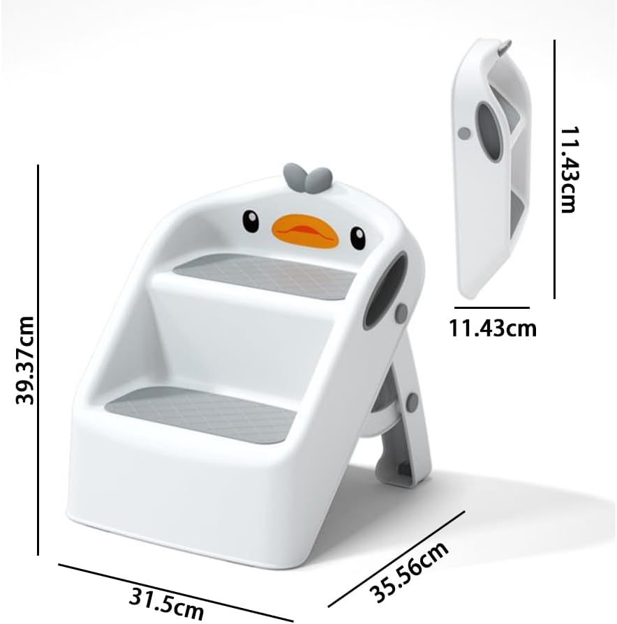 Toddler Step Stool,Folding Bathroom Stool,Potty Training Footstool,Non-Slip Ladder,Cartoon Handwashing Steps,For Bathroom,Sink,Bedroom,Kitchen image number 4