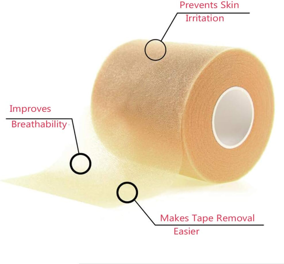 OBTANIM 4 Rolls Foam Underwrap Bandage Pre-Wrap Sports Tape for Athletic Elbow Knees Ankles, Latex Free (Skin Color, Black, Blue, Red) image number 5
