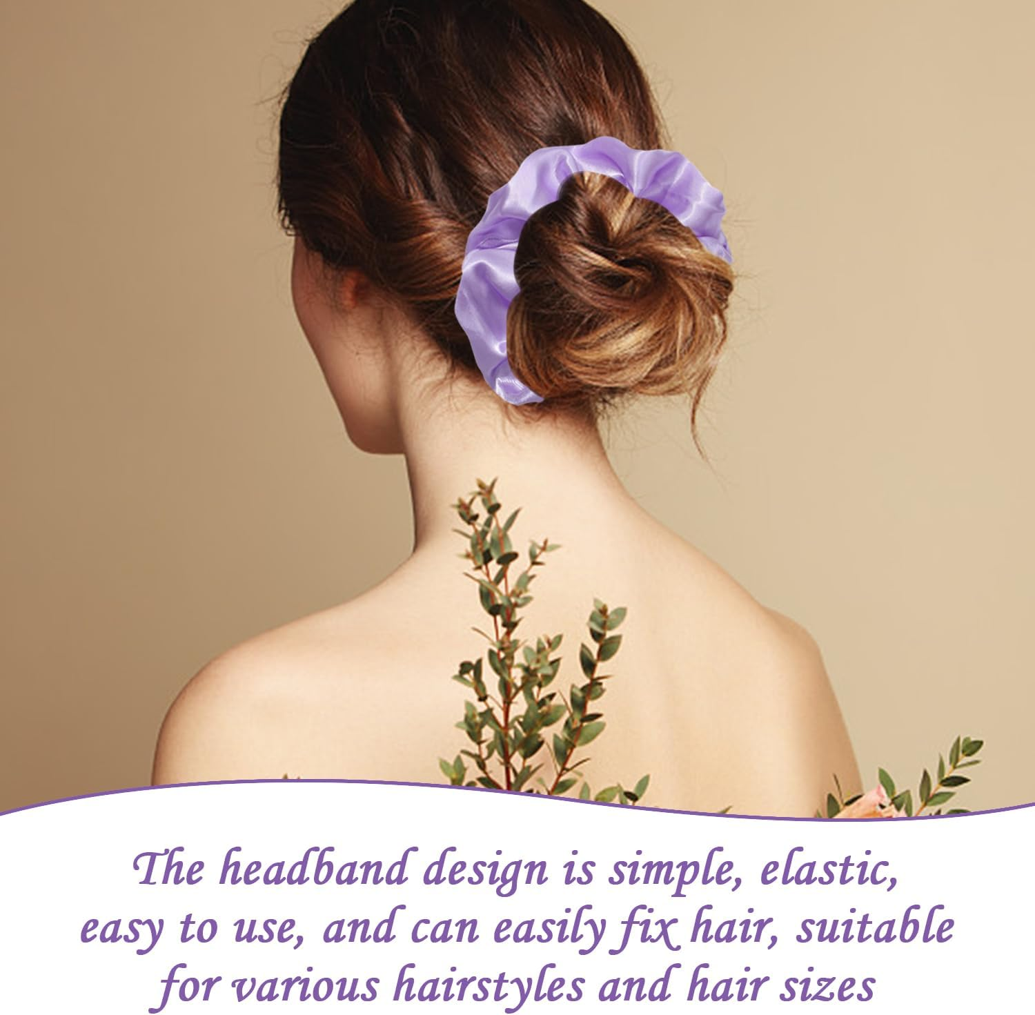 UDNFHL Pack of 2 Purple Dry Hair Caps and 2 Hair Rings, Water-Absorbing Shower Cap, Soft and Comfortable Dry Hair Cap, Bath Accessories. image number 2