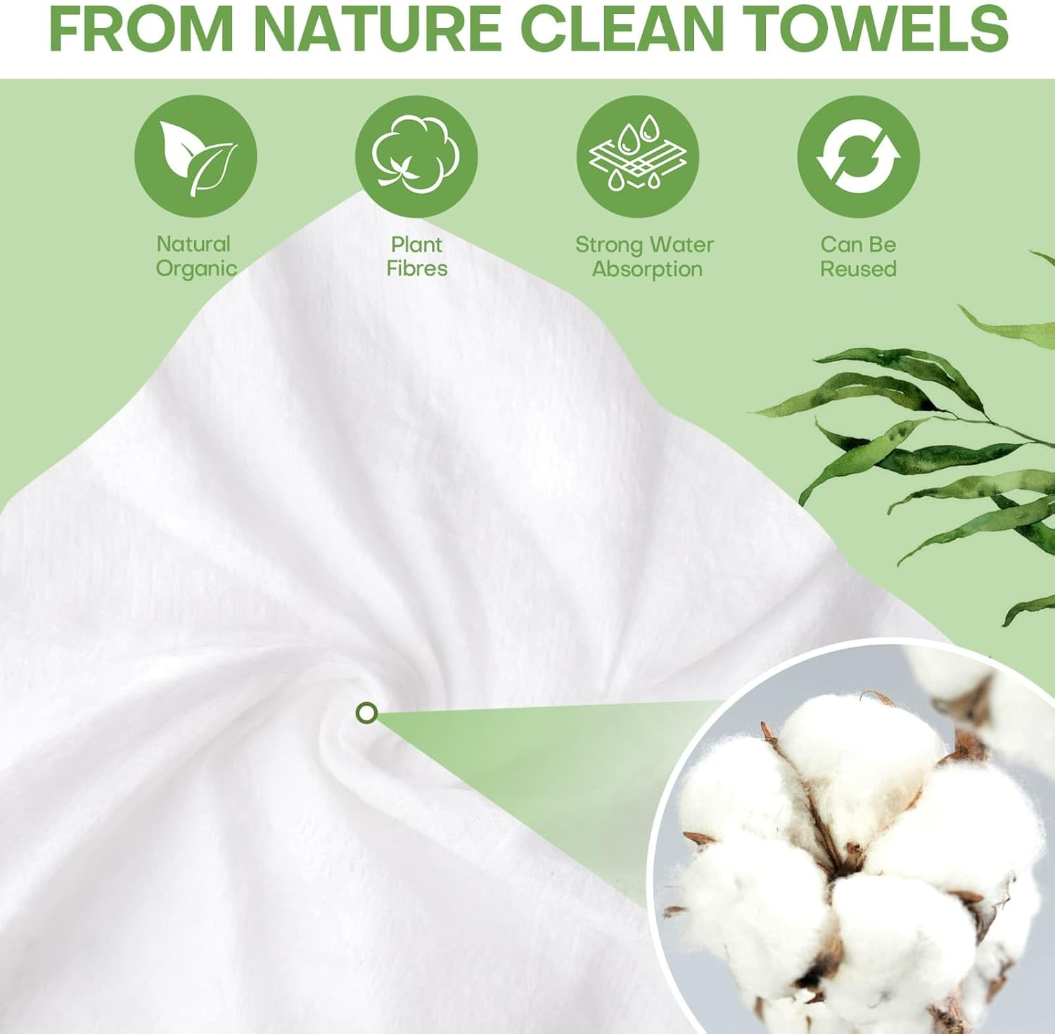 Fancyou Compressed Towels Tablets, Thick Disposable Face Towel Compact Portable Cotton Wipes Coin Tissues for Mini Travel Essentials, Travel Skin Care, Beauty Salon, Gym, Tattoo, Home(100 Count Green) image number 6