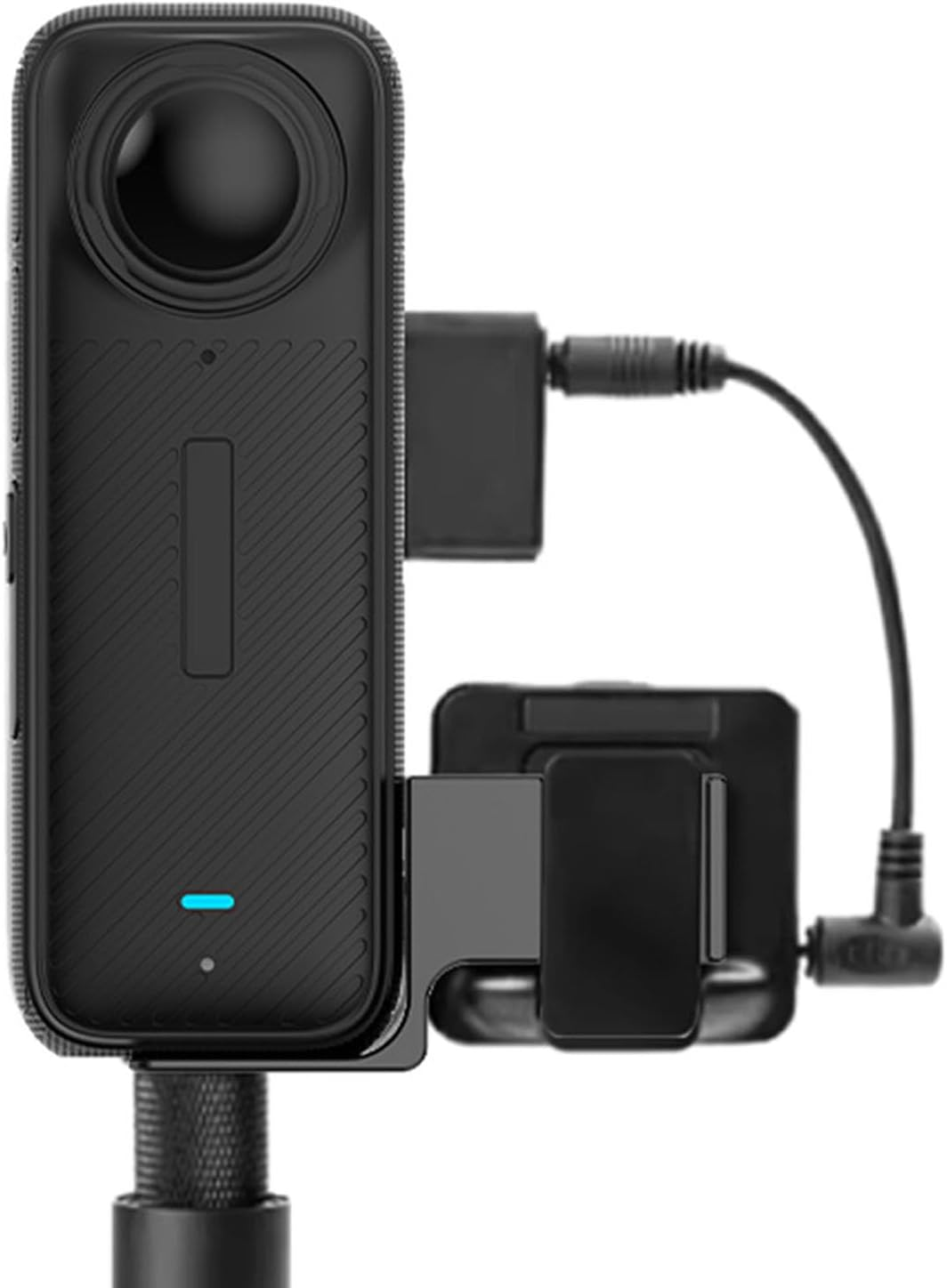 Invisible Mic Bracket, Insta 360 X4 Cold Shoe Compatible with X4 / X3 / One X2, Aluminum Alloy Microphone Expansion Adapter Mount Bracket with Audio Cable