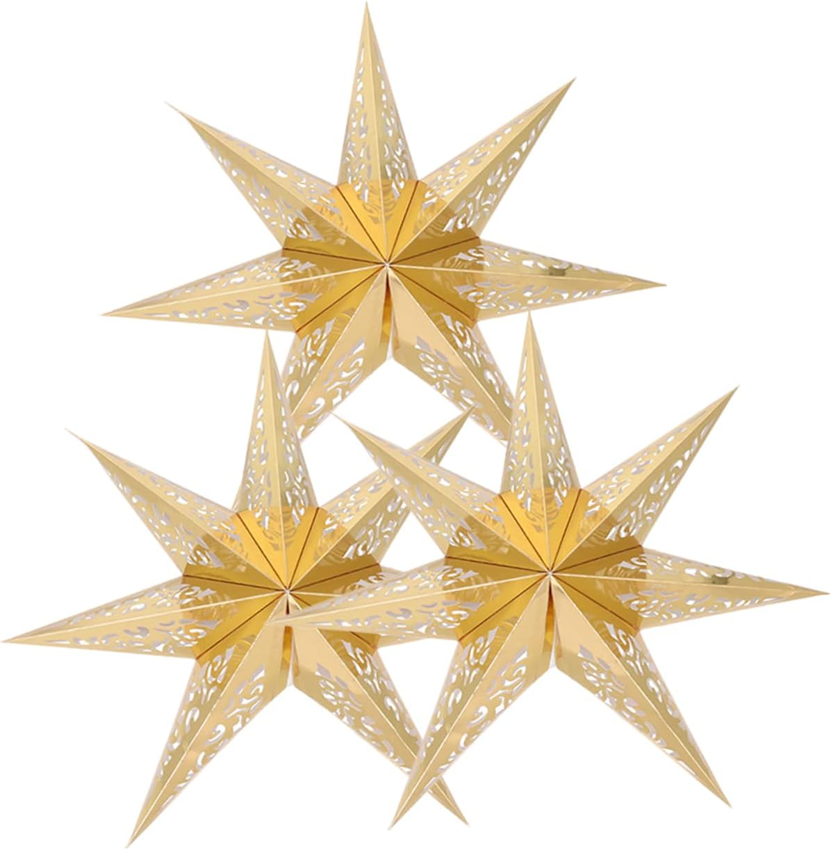 CAXUSD 3Pcs Star Lampshades Decorative Paper Shades for Home Decor for Bedroom Living Room Kitchen and Hallway Lighting