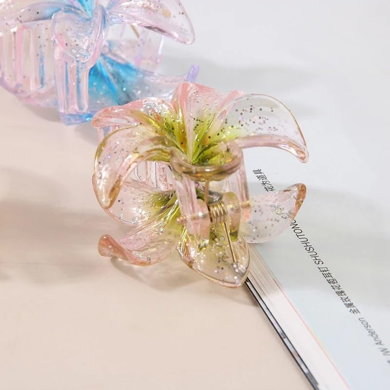 Hair Claw Clips Fashion 4CM Plastic Flower Small Hair Claw Hairpin Candy Color Monochromatic Hair Clip Headwear Hair Accessories image number 5