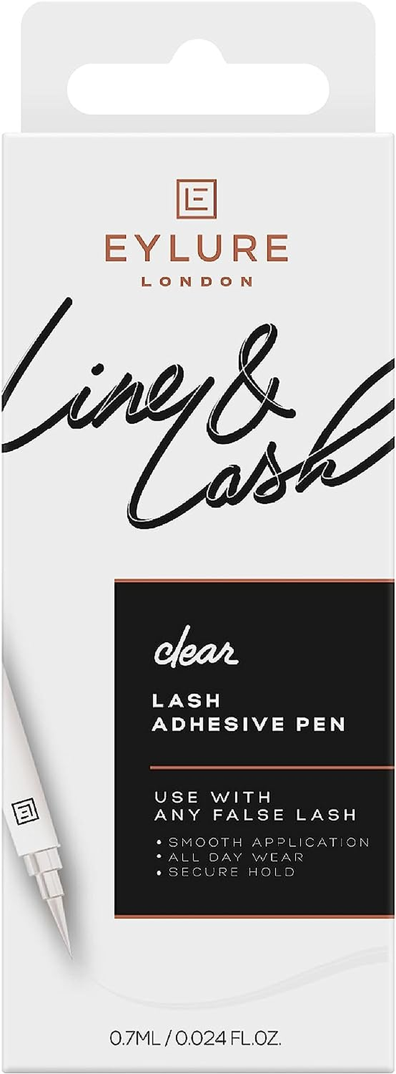 Eylure Line & Lash, 2-In-1 Adhesive Eyeliner, Black, 0.7Ml