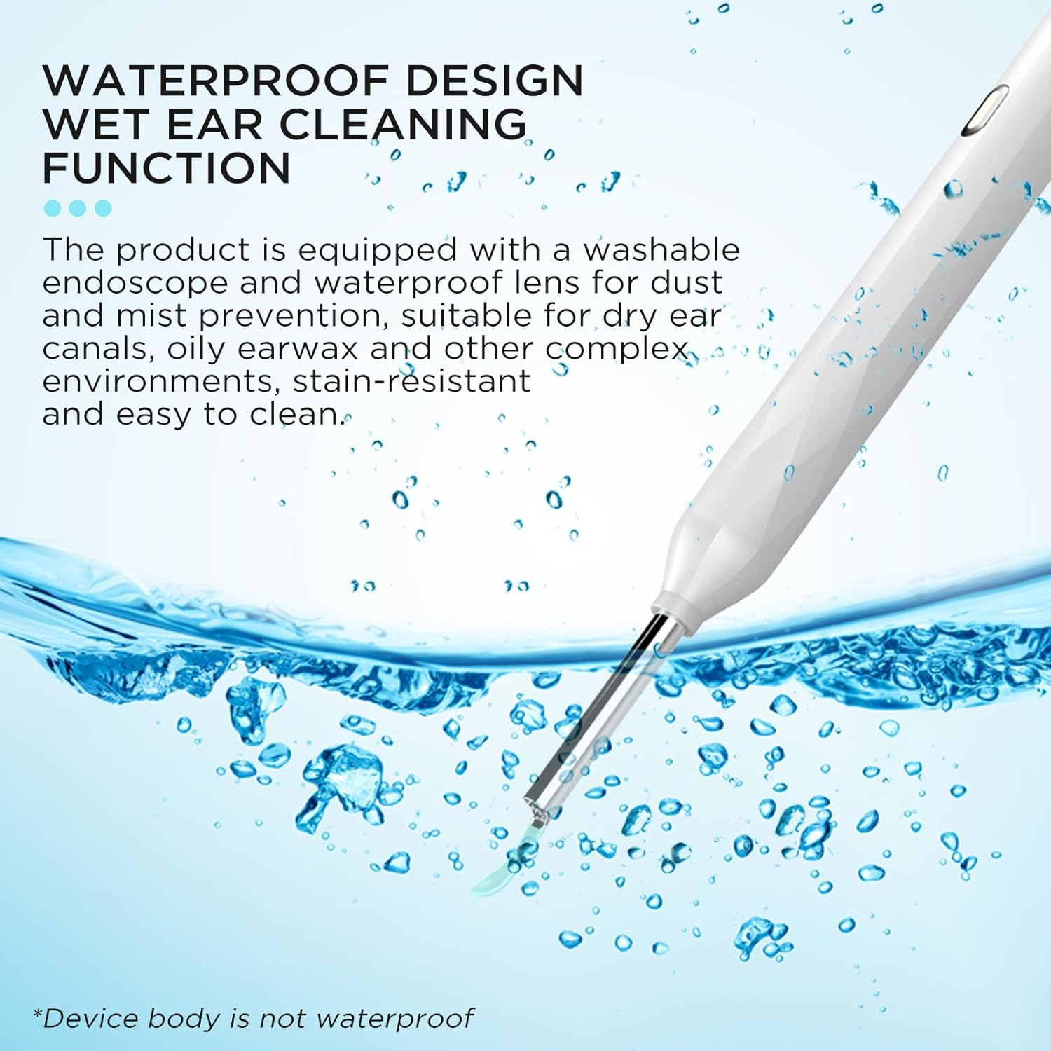 Viviendo Ear Wax Removal Endoscope, Earwax Remover Tool with Ear Camera HD, Clean & Pick Wax Kit, Tyoe-C Rechargeable Wifi Otoscope with 6 LED Lights, Ear Cleaner Scope - Black image number 1