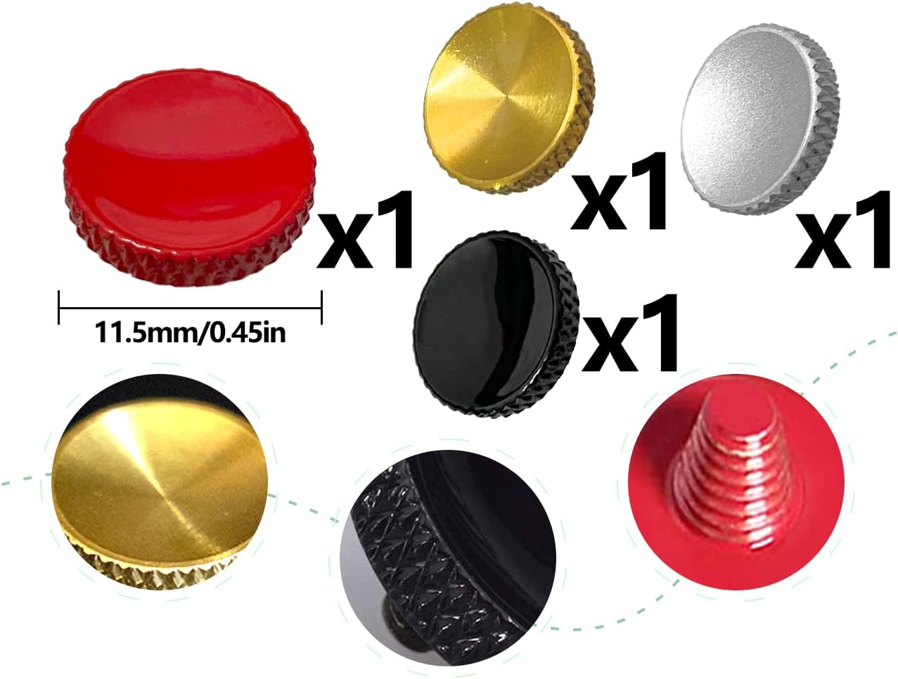 AOYEGIC Pack of 4 Shutter Release Buttons, Camera Shutter Release Button, Compatible with Fuji Camera, Compatible with Leica Camera, Compatible with Canon Camera (Red/Silver/Gold/Black) image number 5