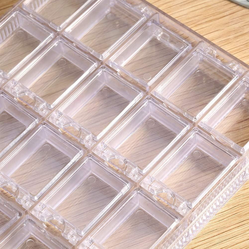 Betued Nail Art Box, 20 Grids Nail Decoration Box, Transparent Acrylic Nail Art Decorations Storage Box Jewelry Organiser for Diamond Embroidery Rhinestones Craft Bead Storage Tool image number 6