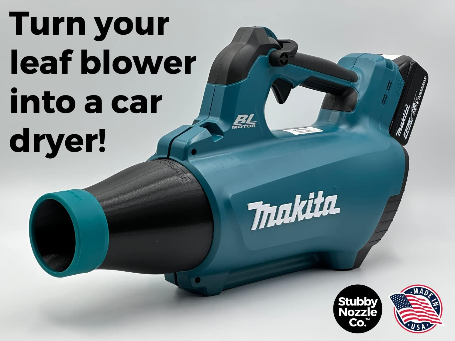 Stubby Car Drying Nozzle for Makita 18V LXT Leaf Blowers (XBU03Z and DUB184Z) image number 2