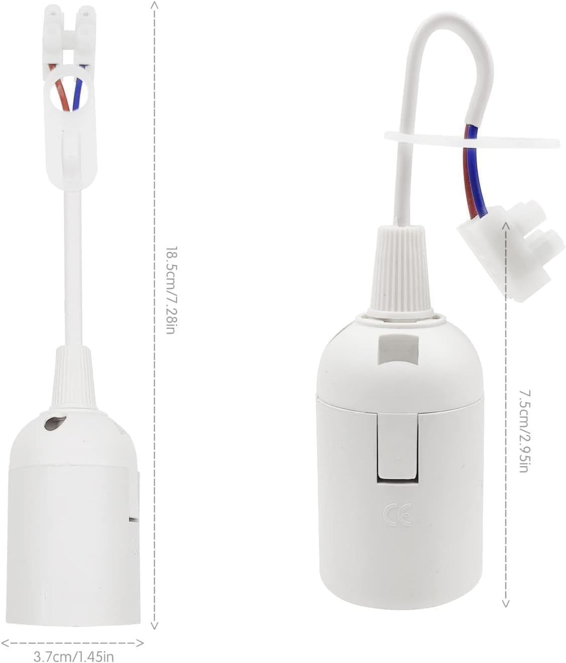 Kjzeex Pack of 10 E27 Replacement Bulb Socket, Renovation Socket, Lamp Holder, 4 A, 250 V, Construction Socket with Cable for Lamp Repair and Household Installation image number 5