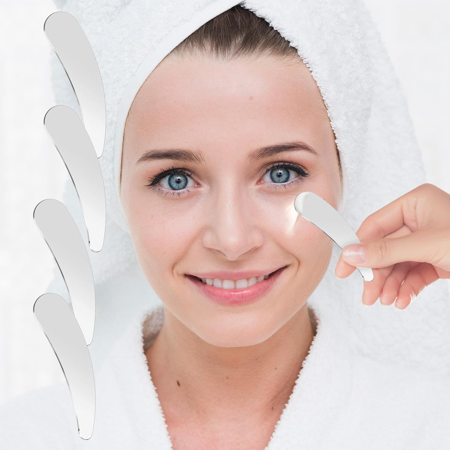 Molain 4Pcs Mini Metal Cosmetic Spatulas, Skincare Spatulamixing and Sampling Makeup Beauty Tools for Skin Care Creams, Eye Cream, Essences Beauty Accessories(4Pcs)