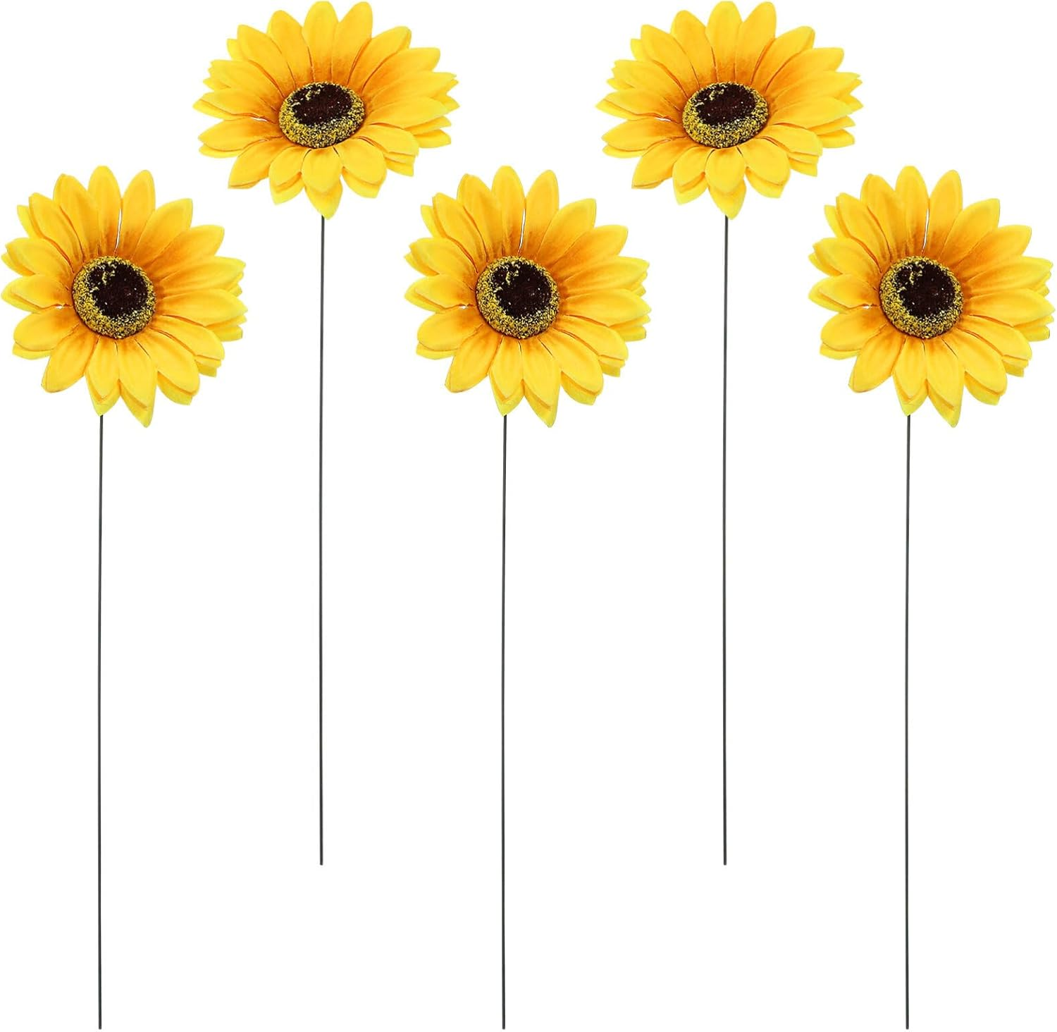 Kisangel 5Pcs Sunflower Garden Stakes Metal Stake Sunflower Sign Outdoor Yard Flower Stake for Garden Stable Decoration image number 2