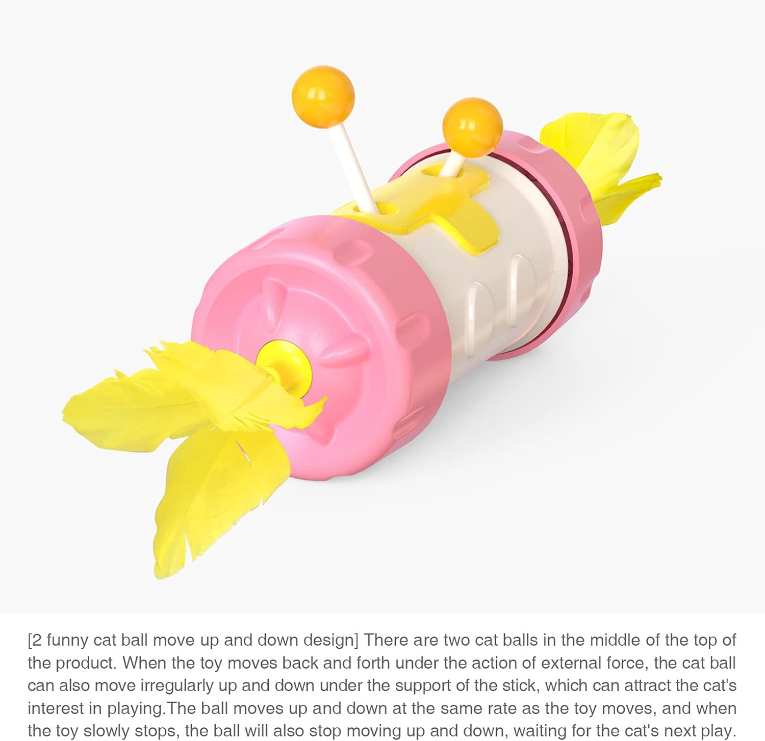 REFENG Multi-Function Cat Toy Combines Sel Weight Balance Movement Wthout Electricity - Pink image number 3