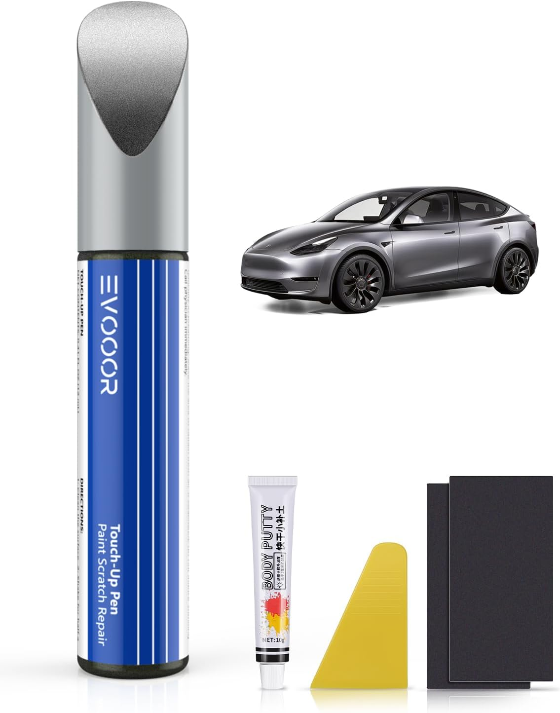Quicksilver(Pn00) Touch up Paint for Tesla Curb Rash Repair Kit - DIY Kit with Color-Matched Touch up Paint for Model 3/Y/S/X - Paint Kit- Stealth Grey image number 6