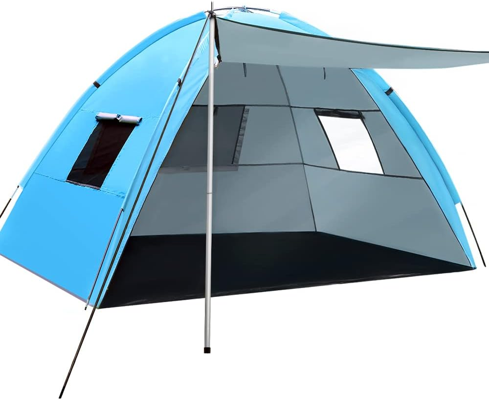 Weisshorn Pop up Beach Tent, Camping Tents 4 Person Portable Dome Shade Shelter, Automatic Easy Instant Setup Lightweight Umbrella Sun Protection Outdoor Fishing Family Picnic