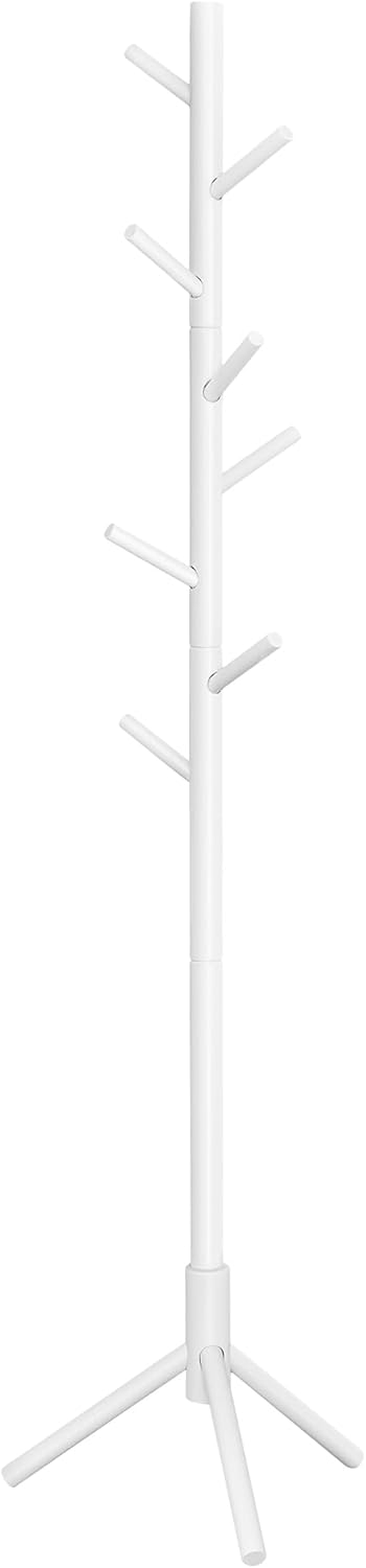 VASAGLE Coat Stand, Solid Wood Coat Rack, Tree Shaped Coat Rack, 8 Hooks, 3 Adjustable Heights, for Clothes, Hat, Bag, for Living Room, Bedroom, Office, Natural RCR004N01
