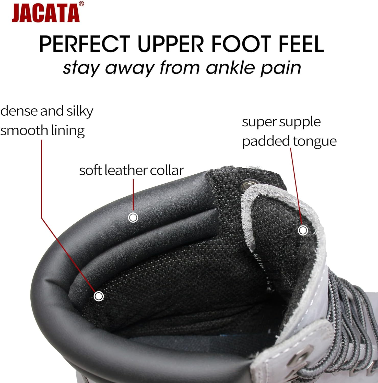 Jacata Men'S Water Resistant Leather Work Boot Rubber Sole Construction Oil Resistant Utility Industrial Boots image number 5