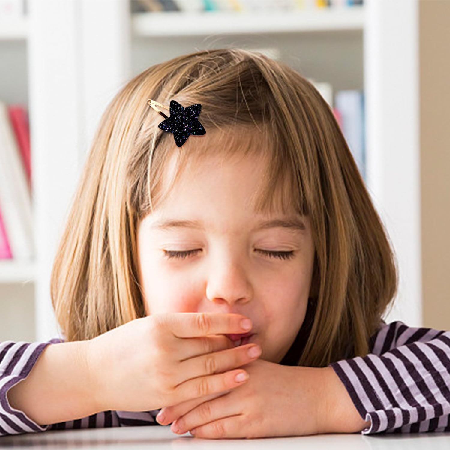 Pack of 12 Star Hair Clips, Shiny Kids Hair Clips, Cute Simple Hair Clips, Y2K Style Hair Clips, Hairstyle Decoration Hair Clips image number 3