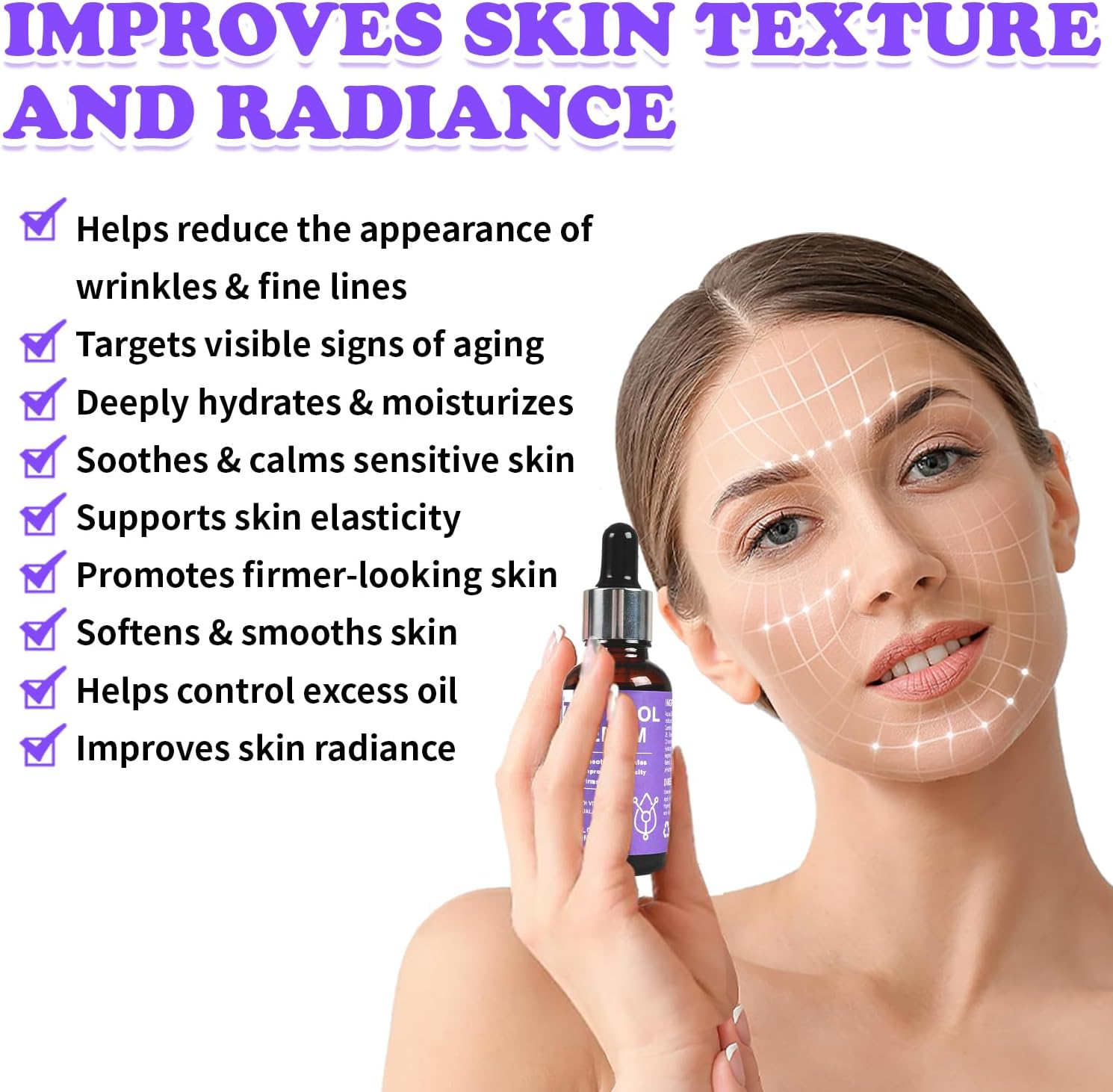 Retinol Serum for Face anti Aging with Squalane Oil & Vitamin E Oil for Skin Care Night Repair Serum for Oily, Combination, Dry & Mature Skin for Daily Use 30Ml image number 1