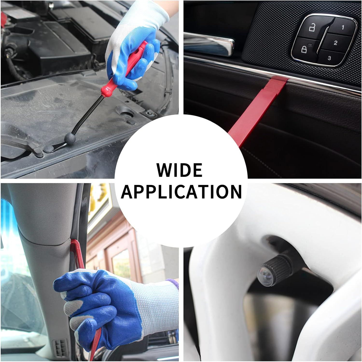 Wetado Auto Trim Removal Tool Set, 16 Pcs Auto Car Trim Tool Kit Plastic Pry Tool Kit for Car, Clip, Audio, Dashboards, Door Panel Window Molding Fastener Remover Tool Kit image number 1