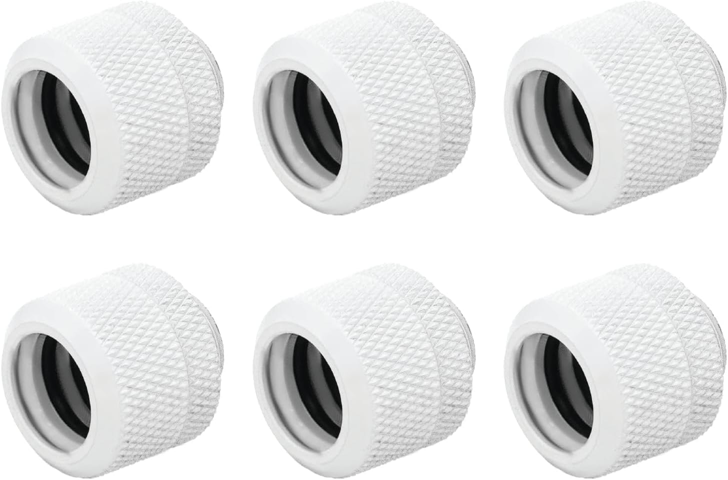 Dracaena.Io 6 Pack G1/4" Thread to 14Mm Outer Diameter, Hard Tubing Compression Fitting with High Body Design for Computer Water Cooling System, Silver