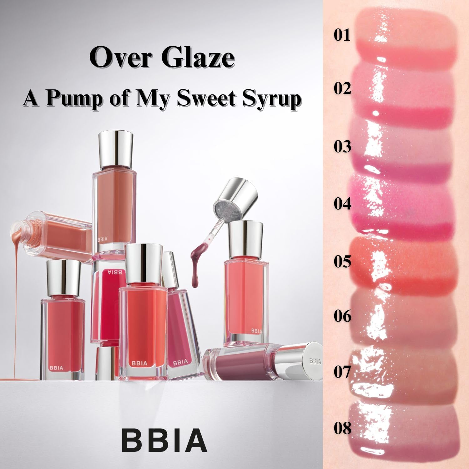 BBIA over Glaze Lip Gloss (01 PEACH SYRUP) - 02 Fig Syrup image number 5