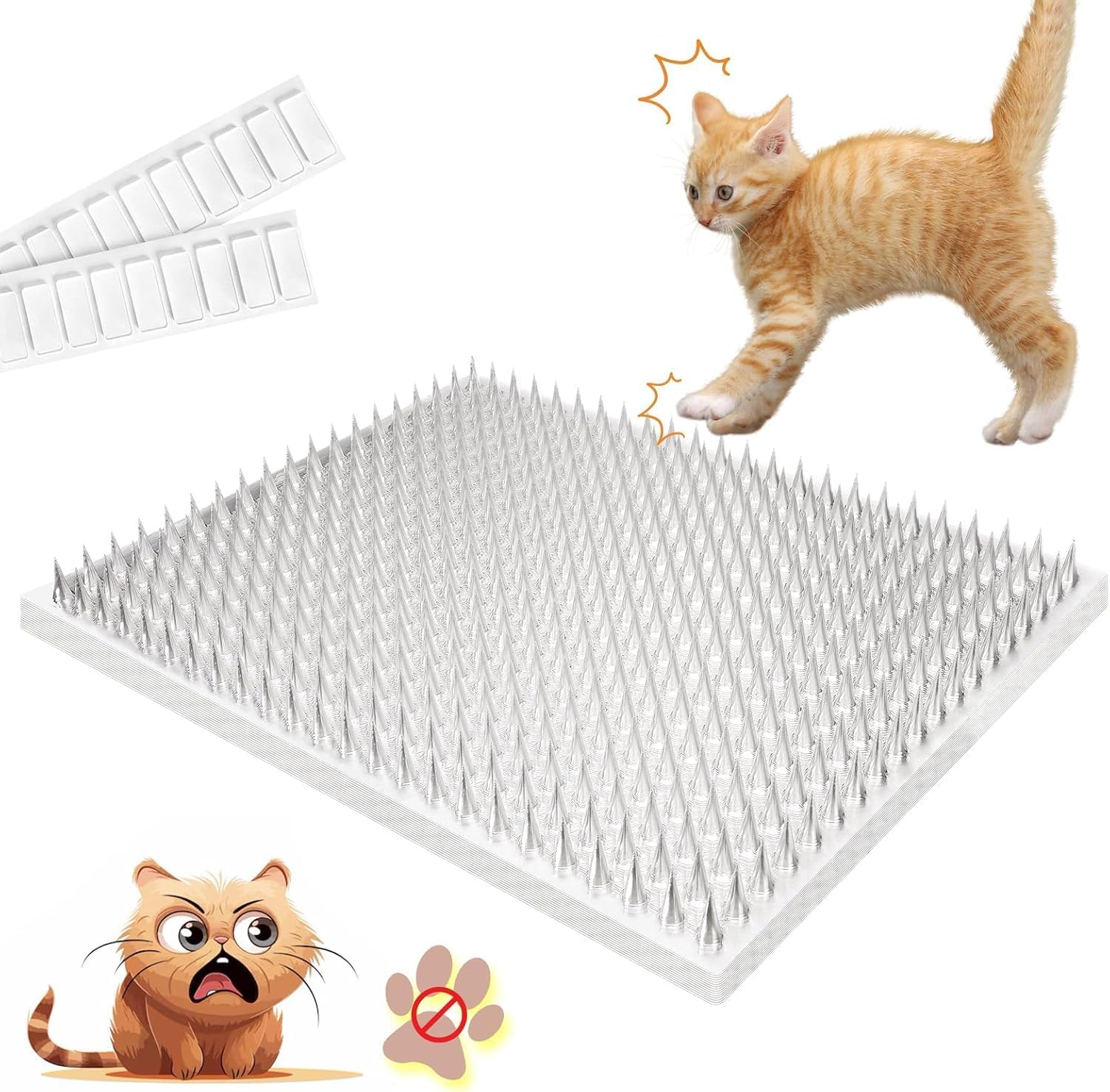 Cat Deterrent Pad, a 16 X 13X1 Inch Spike Pad That Won'T Harm Pets, Is Used as an Indoor and Outdoor Cat Repellent to Prevent Cats and Other Animals from Preying on It All Year Round. (14) image number 1