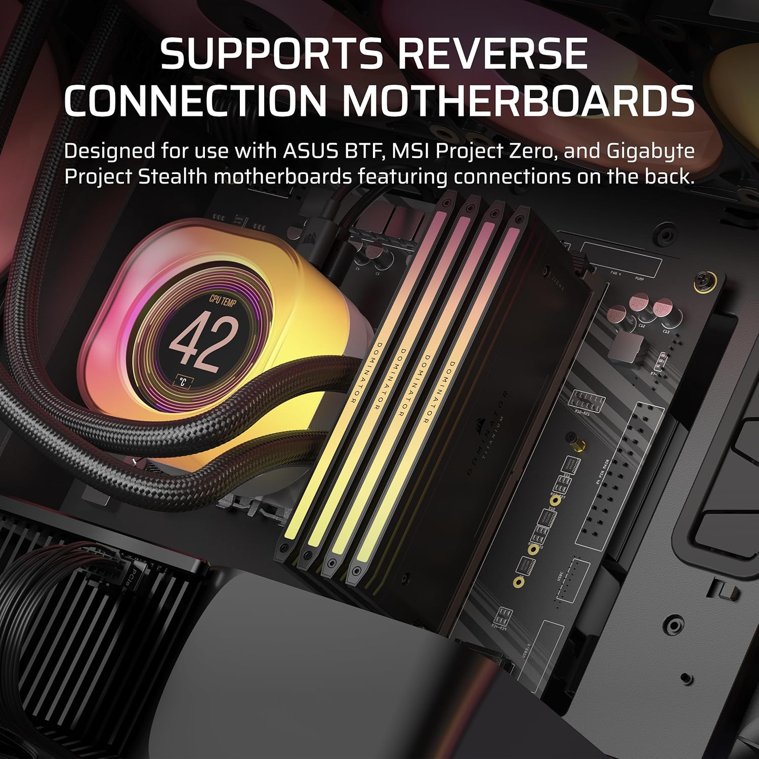 CORSAIR Icue Link 5000T LX RGB Mid-Tower ATX PC Case &ndash; 3X Pre-Installed LX120 RGB Fans, Integrated Aurora RGB Light Strips, Spacious Interior, Icue Link System Hub Included &ndash; Black - Black image number 2