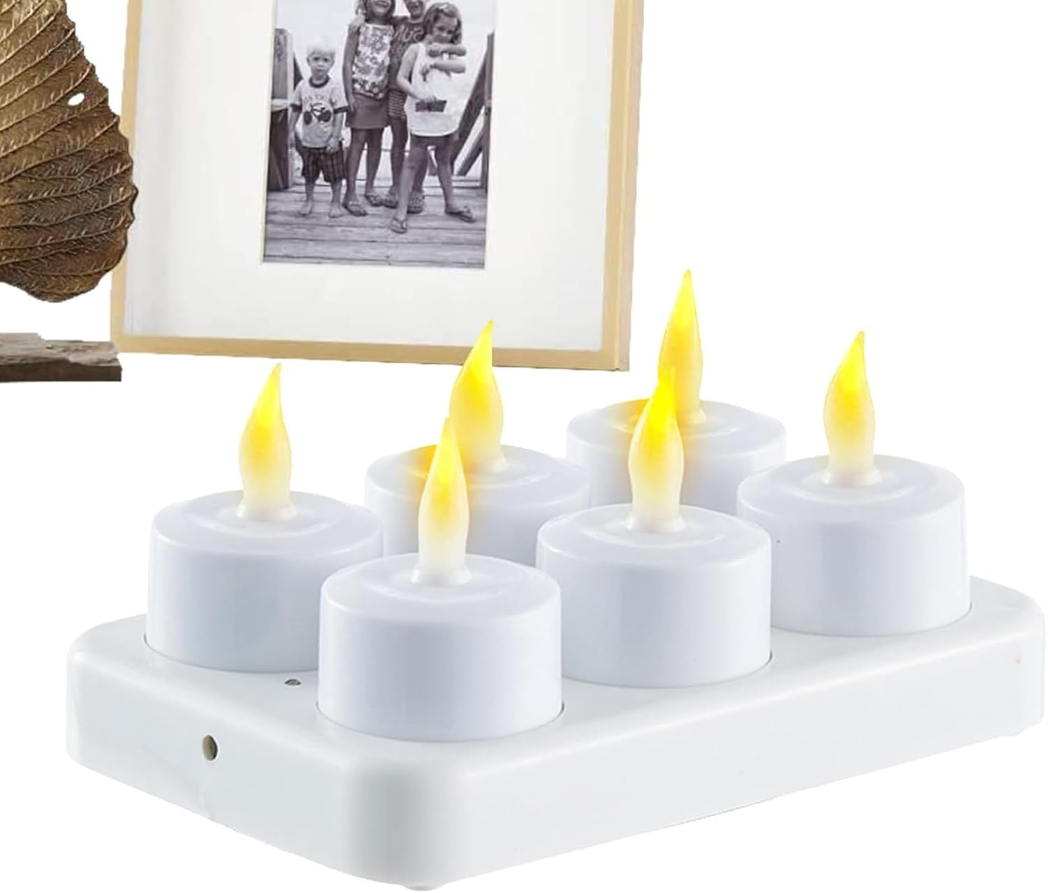 Rechargeable Flameless Tea Light Candles - 6PCS Flickering LED Votive Candles with 2 Modes | Batteryless, Safe, and Eco-Friendly Decor for Winter Ambiance and Mood Lighting image number 1