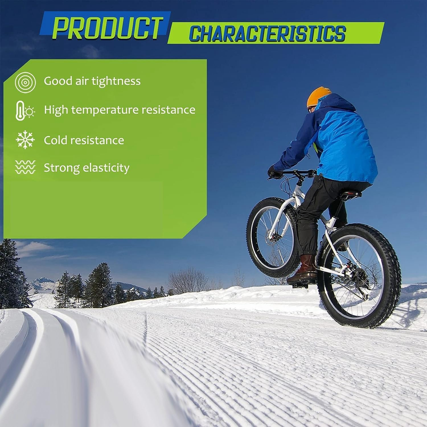 Elqater 2 Pack 26X4.0 Fat Bike Tube with AV 32Mm Valve, Bike Tubes with 2 Tire Levers, for Road/Mountain/E Bike Replacement Parts Accessories image number 2