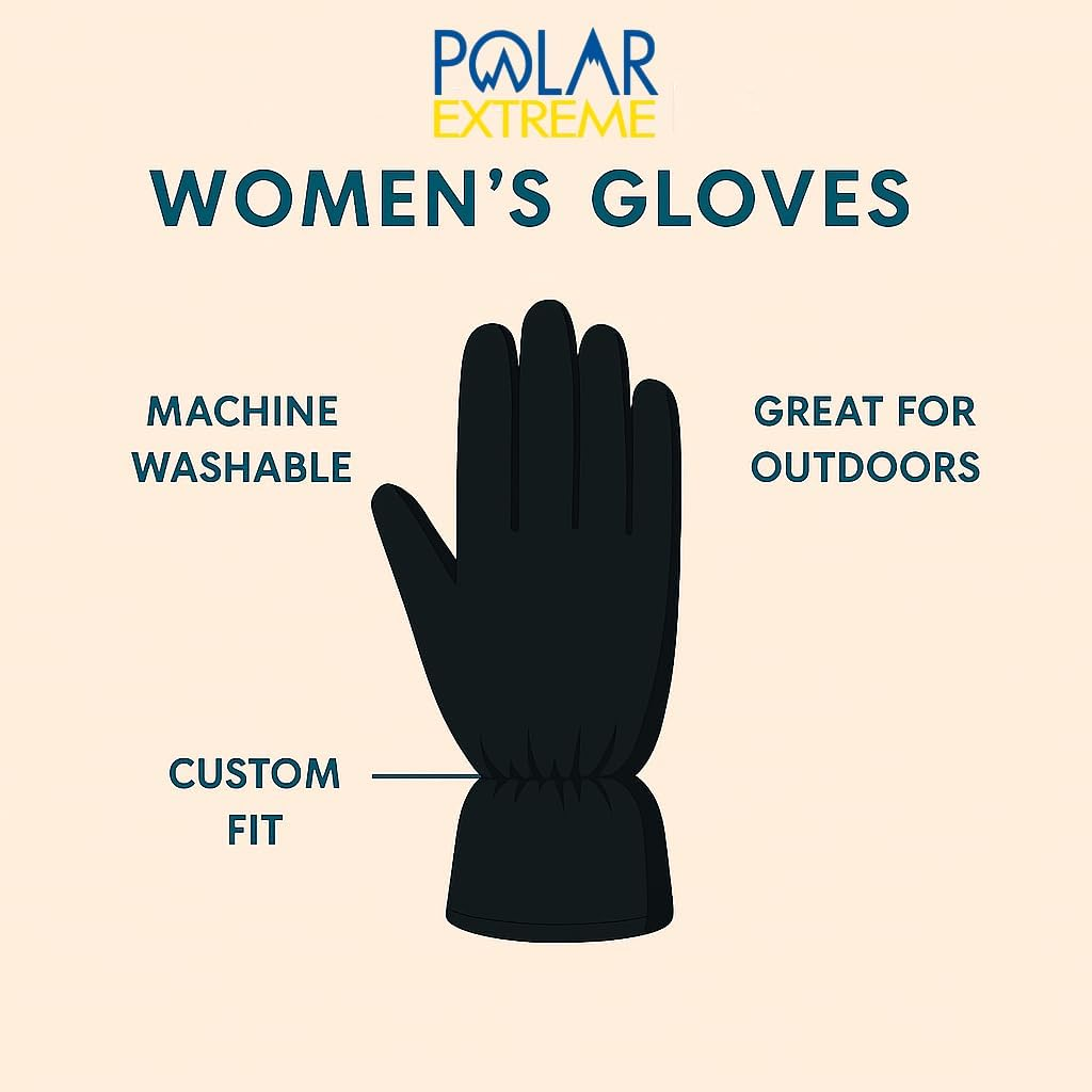 Polar Extreme HEAT WOMENS WATERPROOF SHERPA LINED SKI GLOVE - All Sizes and Colors image number 5