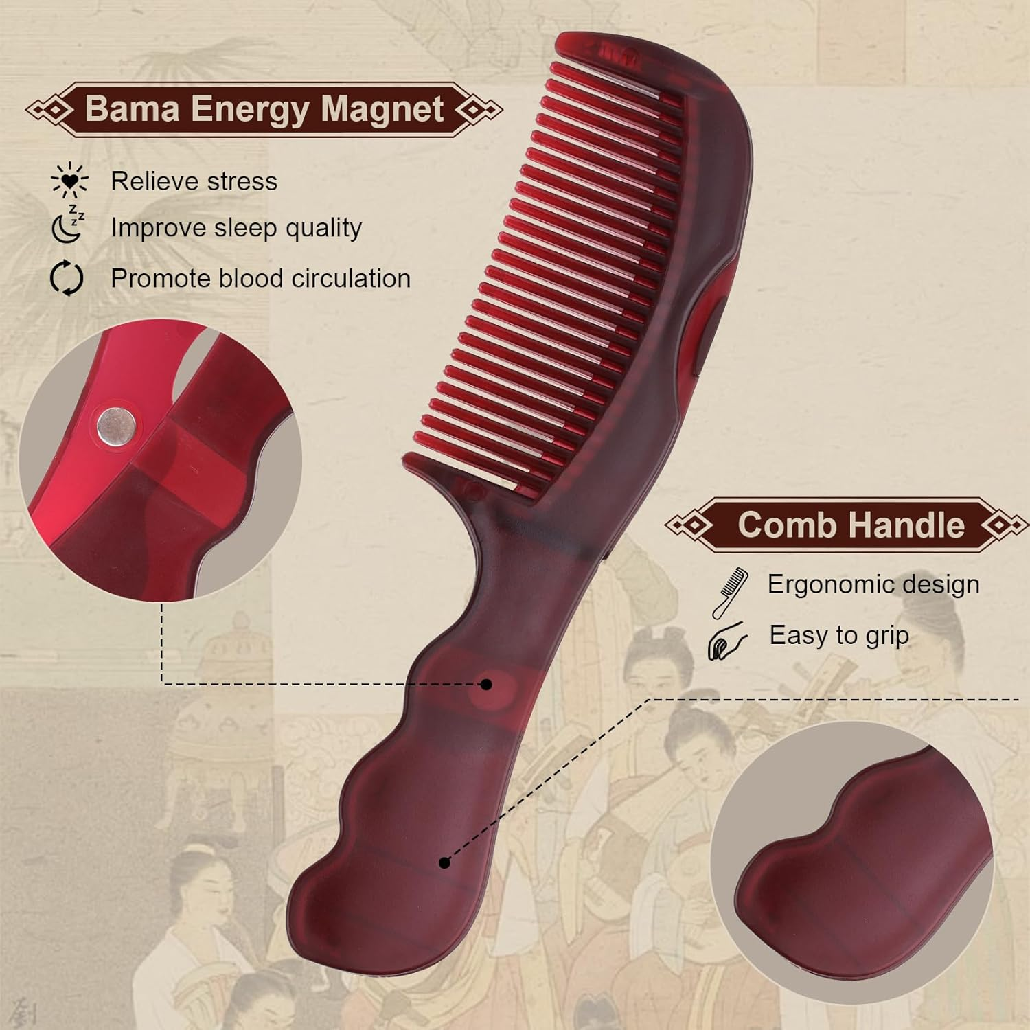 2PCS Dandruff Comb for Scalp, Energy Massage Scalp Comb, Comfortable Hollow Tooth Hair Dandruff Remover Brush, Healthier Scalp Comb image number 1