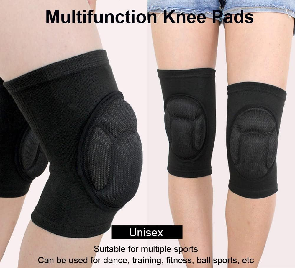 Knee Pads for Women & Men, Basketball Knee Pads Volleyball Knee Pads for Women Men Wrestling Knee Pads Wrestling Gear, Crash Pad Snowboarding Gear Knee Protector Soft Knee Pads for Work (Black) image number 5